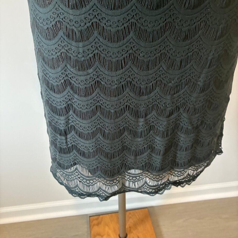 Free People Lace Scalloped Green Women's Mini Dress - Picture 4 of 12